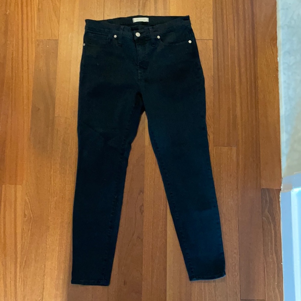 High rise cropped black jeans